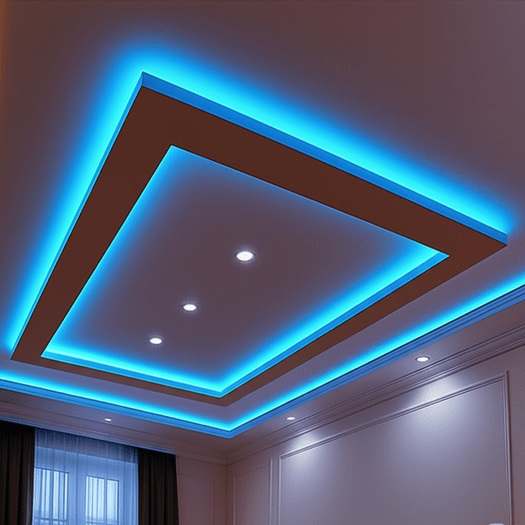 Bayındır gergi tavan ustası – Led isikli örneği